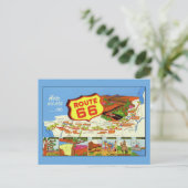Retro Route 66 de Briefkaart van de Kaart (Staand voorkant)