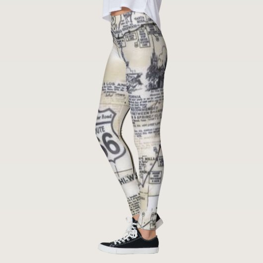 Retro Route 66 de Leggings van de Stijl (Links)
