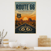 Retro Route 66 Eeuwfeest Desert Art Poster (Keuken)