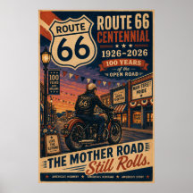 Retro Route 66 Eeuwfeest Motorfiets Biker