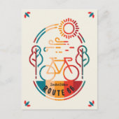 Retro Route 66 Fietsroute Briefkaart (Voorkant)