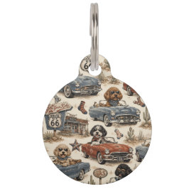 Retro Route 66 Hond Huisdierpenning