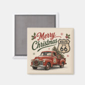 Retro Route 66 Kerst Koelkast Decor Magneet (Voorkant / Achterkant)
