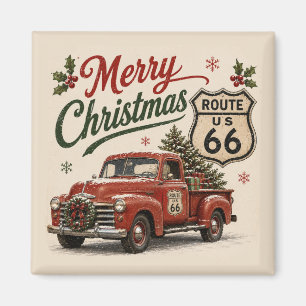 Retro Route 66 Kerst Koelkast Decor Magneet