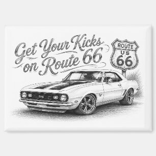 Retro Route 66 Koelkastmagneet Magneet