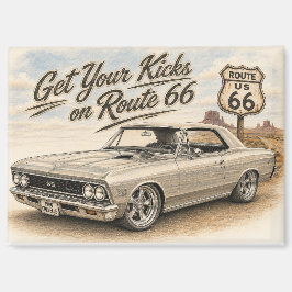 Retro Route 66 Koelkastmagneet Magneet