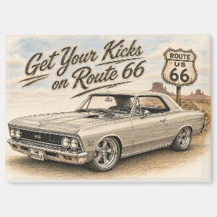 Retro Route 66 Koelkastmagneet Magneet