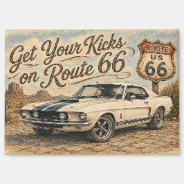 Retro Route 66 Koelkastmagneet | Magneet