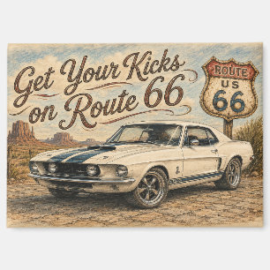 Retro Route 66 Koelkastmagneet Magneet