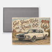 Retro Route 66 Koelkastmagneet | Magneet (Voorkant / Achterkant)