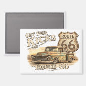 Retro Route 66 Koelkastmagneet | Magneet (Voorkant / Achterkant)