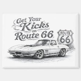Retro Route 66 Koelkastmagneet | Magneet
