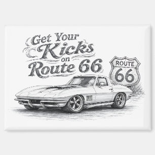 Retro Route 66 Koelkastmagneet Magneet