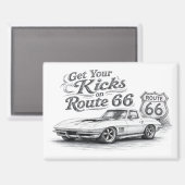 Retro Route 66 Koelkastmagneet | Magneet (Voorkant / Achterkant)