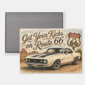 Retro Route 66 Koelkastmagneet | Magneet (Voorkant / Achterkant)