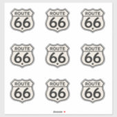 Retro Route 66 Schild Aangepast Sticker (Vel)