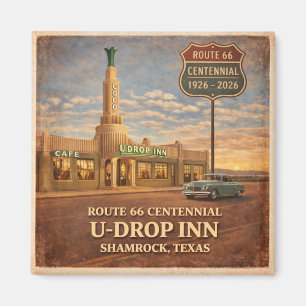 Retro Route 66 Shamrock Texas-eeuwfeest scène Magneet