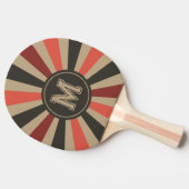 Retro Route 66 Sunburst Paddle Tafeltennisbatje (Zijkant)