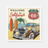 Retro Route 66 "Welkom in Californië" poster, Servet (Voorkant)