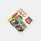 Retro Route 66 "Welkom in Californië" poster, Servet (Hoek)