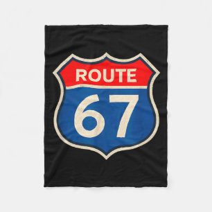 Retro Route 67 Meme Zes Zeven Aura Energie Nummer Fleece Deken