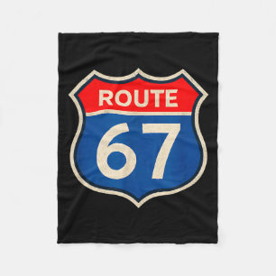 Retro Route 67 Meme Zes Zeven Aura Energie Nummer  Fleece Deken