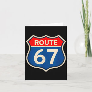 Retro Route 67 Meme Zes Zeven Aura Energie Nummer Kaart