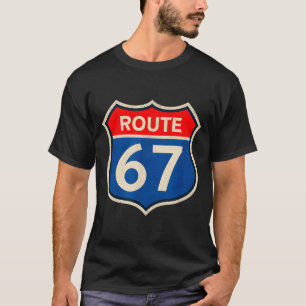 Retro Route 67 Meme Zes Zeven Aura Energie Nummer T-shirt
