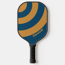 Retro Royal Gold Drie Cirkel Streep met Naam Pickleball Paddle