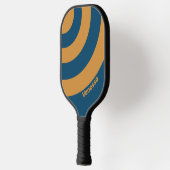 Retro Royal Gold Drie Cirkel Streep met Naam Pickleball Paddle (Links)