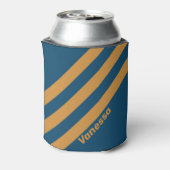 Retro Royal Gold Drie strepen met naam Blikjeskoeler (Blikje Achterkant)