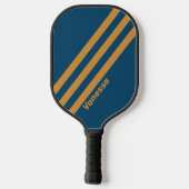 Retro Royal Gold Drie strepen met naam Pickleball Paddle (Achterkant)