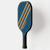 Retro Royal Gold Drie strepen met naam Pickleball Paddle (Links)