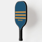 Retro Royal Goud Drie Strepen met Naam Pickleball Paddle (Links)