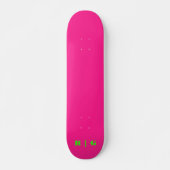 Retro Roze Aangepast monogram Initiaal Neon Groene Persoonlijk Skateboard (Voorkant)