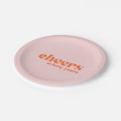 Retro Roze & Abrikoos, 40ste verjaardag gejuich Papieren Bordje (Gekanteld)