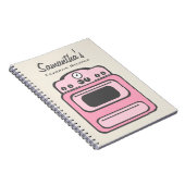 Retro Roze achterste laptop Notitieboek (Rechterzijde)