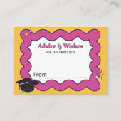 Retro roze advies & wensen afstuderen informatiekaartje (Voorkant)