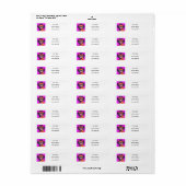 Retro Roze Atomcat Retouradreslabel Etiket (Full Sheet)