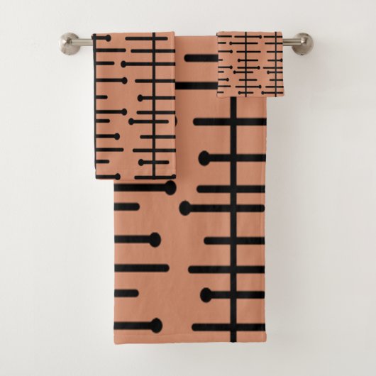 Retro Roze atoomlijnen Bad Handdoek (Insitu)