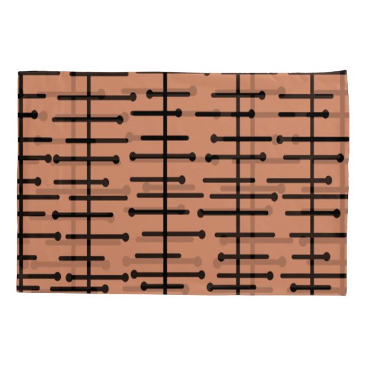 Retro Roze atoomlijnen Kussensloop (Achterkant)