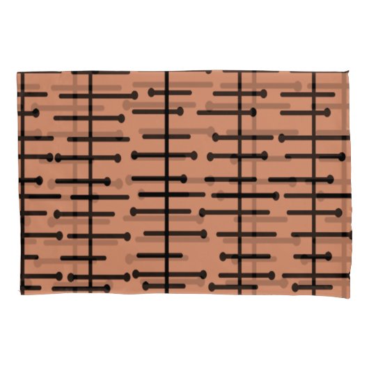 Retro Roze atoomlijnen Kussensloop (Voorkant)