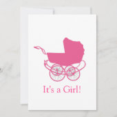 Retro Roze Baby aankondiging (Voorkant)