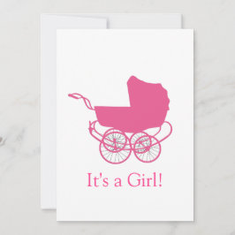 Retro Roze Baby aankondiging