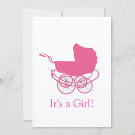 Retro Roze Baby aankondiging