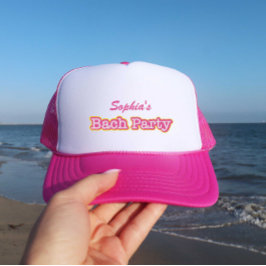 Retro Roze Bach-feest Naam Trucker Pet