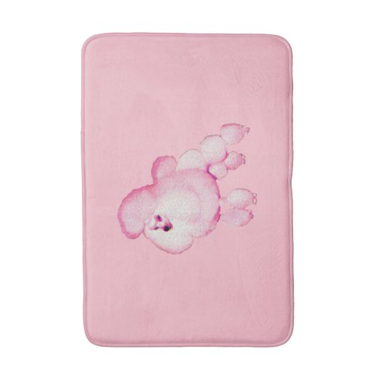 Retro Roze Badmat van de Poedel (Voorkant Verticaal)
