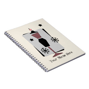 Retro Roze & Black Dress Form Mannequin-laptop Notitieboek