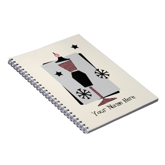Retro Roze & Black Dress Form Mannequin-laptop Notitieboek (Rechterzijde)