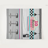 Retro Roze & Blauw Checkerboard Diner Achtergrond Wandkleed (Voorkant (horizontaal))